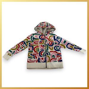 Hanna Andersson Rainbow Faux Shearling Lined Hoodie Size 5 EUC/NWOT